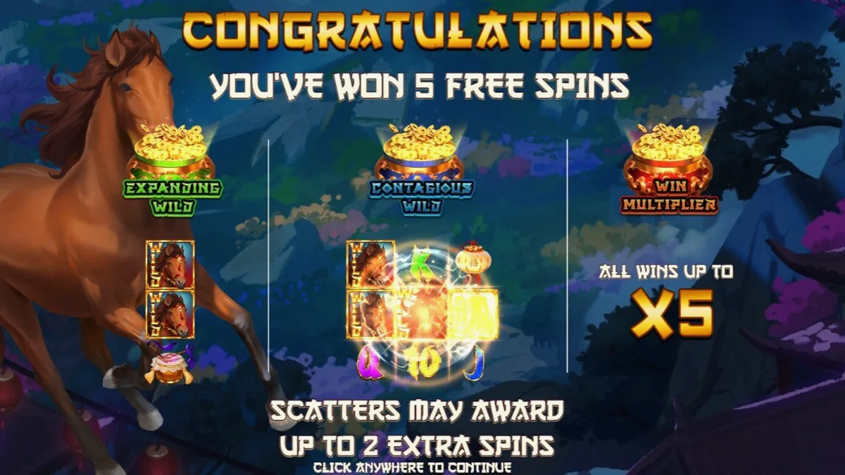 Tampilan visual slot 3 Wonders Luck of Stallion dengan nuansa Tahun Kuda